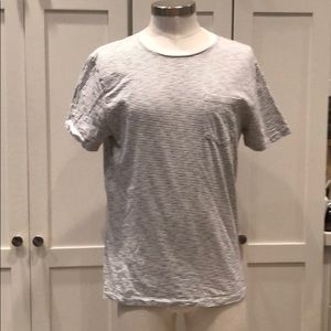 J.Crew white and blue striped Pocket tee